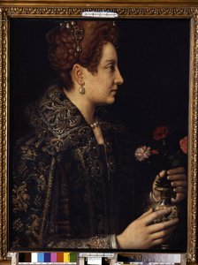 „Portret kobiety z profilu” (portret kobiecy) Obraz Sofonisby Anguissola (ok. 1532-1625) Wymiary 68,5 x 52,5 cm Muzeum Ermitażu, Sankt Petersburg autorstwa Sofonisba Anguissola
