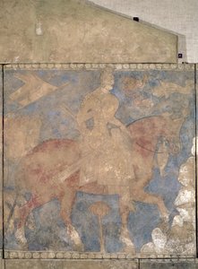 Bohaterski Rustam, z Penjikent, I poł. VIII w. (malarstwo ścienne na tynku) autorstwa Soghdian