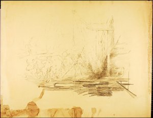 Obóz pozyskiwania drewna autorstwa Solon H. Borglum
