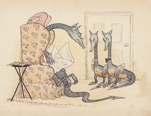 Ilustracja do Little Twin Dragons autorstwa S. Rosamond Praeger (kolorowa litografia) autorstwa Sophia Rosamond Praeger