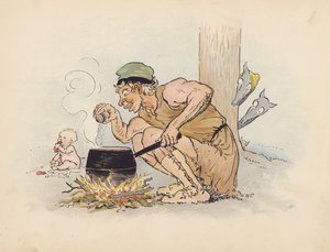 Ilustracja do Little Twin Dragons autorstwa S. Rosamond Praeger (kolorowa litografia)