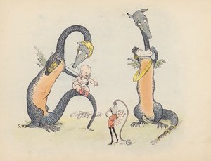 Ilustracja do Little Twin Dragons autorstwa S. Rosamond Praeger (kolorowa litografia) autorstwa Sophia Rosamond Praeger