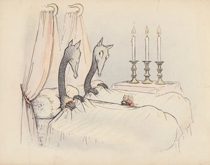 Ilustracja do Little Twin Dragons autorstwa S. Rosamond Praeger (kolorowa litografia)