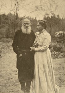 Rosyjski pisarz Lew Tołstoj i jego żona Zofia, Rosja, 23 września 1910.