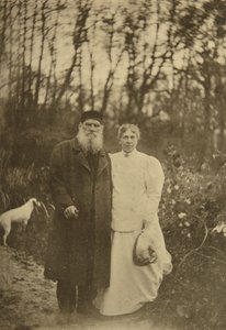 Rosyjski pisarz Lew Tołstoj i jego żona Zofia Tołstaja, Rosja, 1895
