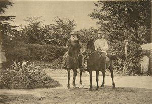 Rosyjski pisarz Lew Tołstoj jedzie w Jasnej Polanie, niedaleko Tuły, Rosja, 1900
