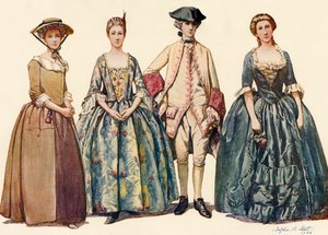 Odzież za panowania Jerzego I i II 1725-1745, 1903, 1937.