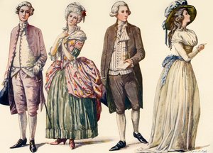 Kostiumy za panowania Jerzego III i pierwszych lat Rzeczypospolitej 1778-1790, 1903, 1937.