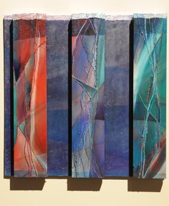The Magi, 2007 (panel, pigment, pozłacane srebro, tkanina, pył marmurowy, tekstura, żywica)