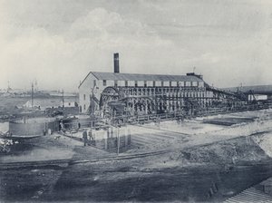 City and Suburban Gold Mining Company, nowa fabryka baterii i cyjanku (zdjęcie czarno-białe) autorstwa South African Photographer