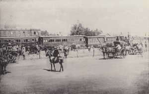 Historyczne widoki, pierwszy pociąg do Johannesburga (zdjęcie czarno-białe) autorstwa South African Photographer
