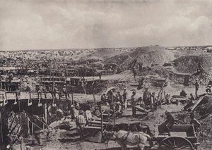 Sceny w dawnych czasach, sortowanie na sucho w 1872 r. (zdjęcie czarno-białe) autorstwa South African Photographer