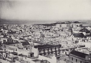 Kadyks: Widok ogólny z wieży Tavira (zdjęcie czarno-białe)