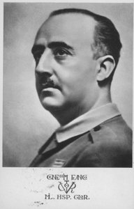 Francisco Franco, hiszpański generał i dyktator (zdjęcie czarno-białe) autorstwa Spanish Photographer