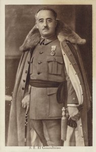 Francisco Franco, hiszpański generał i dyktator (zdjęcie czarno-białe) autorstwa Spanish Photographer