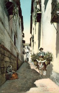 Granada, La Calle Del Horno Del Vidrio, Hiszpania (zdjęcie kolorowe)