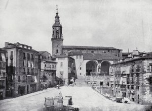Plaza De La Constitucion, Vitoria (zdjęcie czarno-białe) autorstwa Spanish Photographer