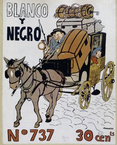 Caleche - okładka „Blanco y negro”, nr 737 autorstwa Spanish School