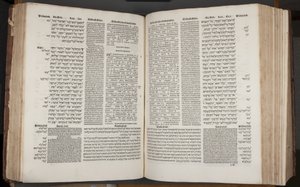 Complutensian Polyglot Bible, wydrukowana przez Arnao Guillen de Brocar (rycina) autorstwa Spanish School