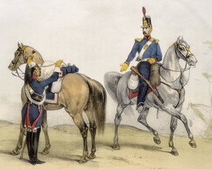 DE SOTTO, Serafin Maria, hrabia Clonard (1793 - 1862). Historia organica de las armas de Infanteria y Caballeria espanolas. 1851 - 1859. Kawalerzyści za panowania Ferdynanda VII Hiszpańskiego. Żołnierz kawalerii liniowej i lekkiej (1824-1834). Inżynier autorstwa Spanish School