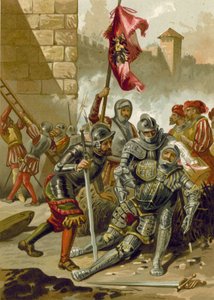 Śmierć Karola III, księcia Burbona, w grabieży Rzymu, 1527 autorstwa Spanish School
