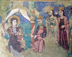 Mural Objawienia Pańskiego z kościoła w Navasa, Huesca autorstwa Spanish School