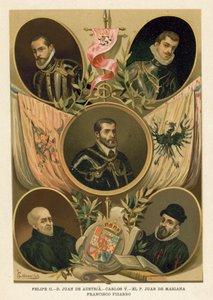 Słynne hiszpańskie postacie historyczne z XVI wieku autorstwa Spanish School
