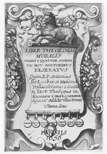 Frontyspis do Liber Theologiae Moralis, Antonio Escobara i Mendoza, 1656 autorstwa Spanish School