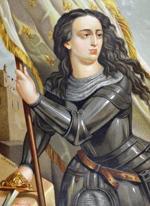 JOANNA Z ARC, Święta (1412-1431). Francuska bohaterka podczas wojny stuletniej. Ilustracja sławnych mężczyzn i kobiet — Juan Landa Seix autorstwa Spanish School
