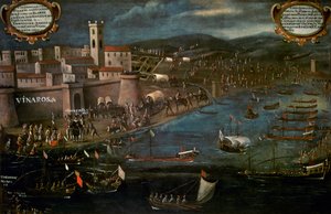 Mauretański statek w Grao of Vinaroz autorstwa Spanish School