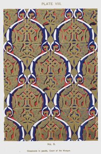 Zdobienia w panelach, Court of the Mosque (kolor lito) autorstwa Spanish School