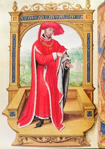 Filip Dobry (1396-1467) Książę Burgundii, założyciel Orderu Złotego Runa, ze Statuts de la Toison dOr autorstwa Spanish School