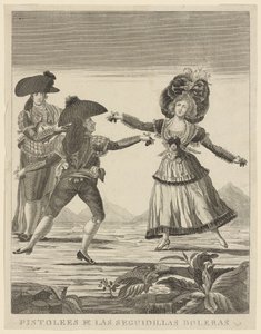 Pistolees i las sequidillas boleras, ok. 1790-99 autorstwa Spanish School