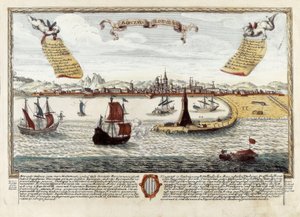 Port w Barcelonie, koniec XVIII w. (rycina) autorstwa Spanish School