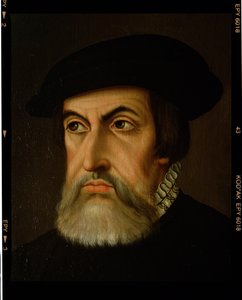 Portret Hernana Cortesa (1485-1547) (olej na płótnie) autorstwa Spanish School