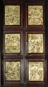Drzwi Sanktuarium Kaplicy Sakramentalnej (brąz złocony) autorstwa Spanish School