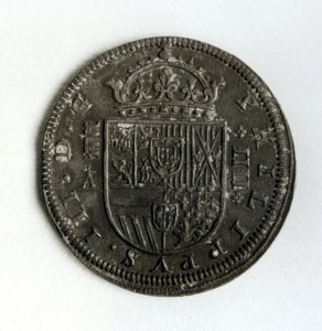 Srebrna korona czterorealowa z czasów panowania i Filipa III Hiszpanii i Portugalii (1578-1621) (srebrna)
