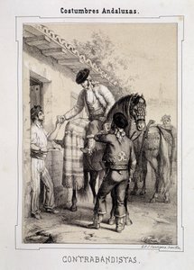 Przemytnicy, „„ Kostiumy andaluzyjskie”” D Antonio Chaman autorstwa Spanish School