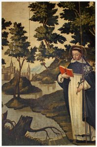 Św. Dominik trzymający lilię, XVII wiek autorstwa Spanish School