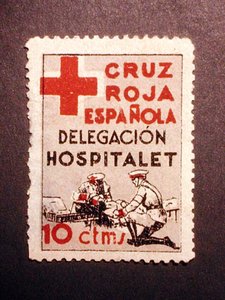 Znaczek upamiętniający Hiszpański Czerwony Krzyż (delegacja szpitalna) autorstwa Spanish School