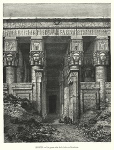 Świątynia Hathor, Dendera, Egipt (lito) autorstwa Spanish School