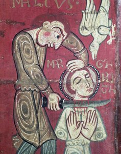 Męczeństwo św. Małgorzaty z Antiochii, fragment frontu ołtarza z klasztoru Santa Margarida de Vilaseca (tempera na desce dębowej) autorstwa Spanish School
