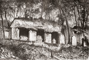 Fasada pałacu w Palenque, południowy Meksyk autorstwa Spanish School