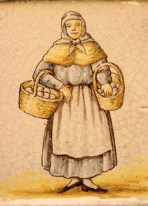 Płytka przedstawiająca wieśniaczkę (ceramiczna) autorstwa Spanish School