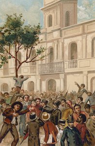 Powstanie przeciwko prezydentowi Argentyny Juarezowi Celmanowi, Buenos Aires, 1890 autorstwa Spanish School