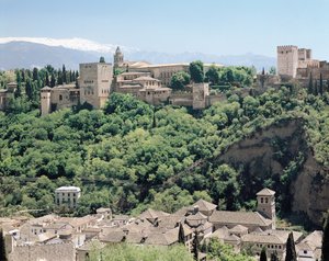 Widok pałacu Alhambra od strony płn-wsch, XIV-XVI w. autorstwa Spanish School