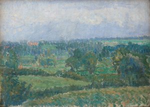 Krajobraz wiejski, ok. 1909-10 (olej na płótnie) autorstwa Spencer Frederick Gore