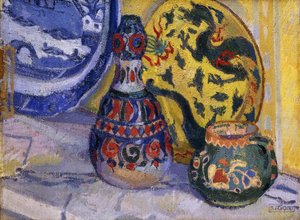 Martwa natura z postaciami orientalnymi, 1913 autorstwa Spencer Frederick Gore