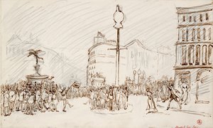 Scena uliczna – Piccadilly Circus, ok. 1900 autorstwa Spencer Gore