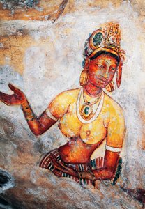 Panny z Sigiriya, fresk, stanowisko archeologiczne Sigiriya (lista światowego dziedzictwa UNESCO